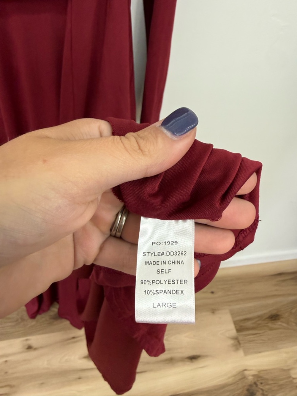 Baltic Born Deep V Long Sleeve Maxi Dress in Burgundy BB25 - Picture 6 of 9